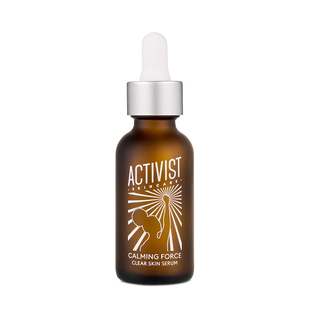 Anti-acne serum for blemish prone skin, pimples, clogged pores, redness and inflammation in low waste / zero waste refillable bottles from Activist Skincare