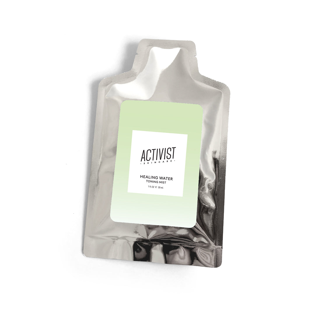 Low waste refillable skincare in refill pouches from Activist Skincare